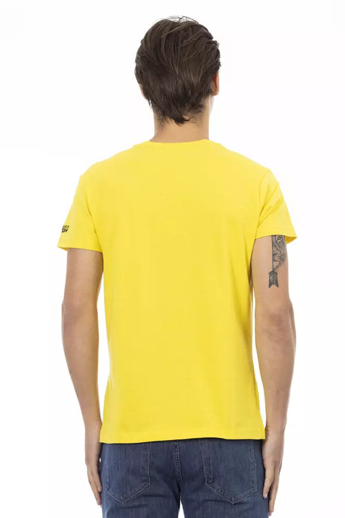 Trussardi Action Yellow Cotton Men T-Shirt - ClickThatClicks 
