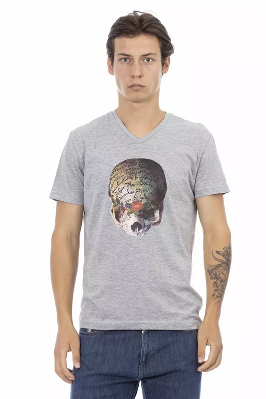 Trussardi Action Gray Cotton Men's T-Shirt - ClickThatClicks 