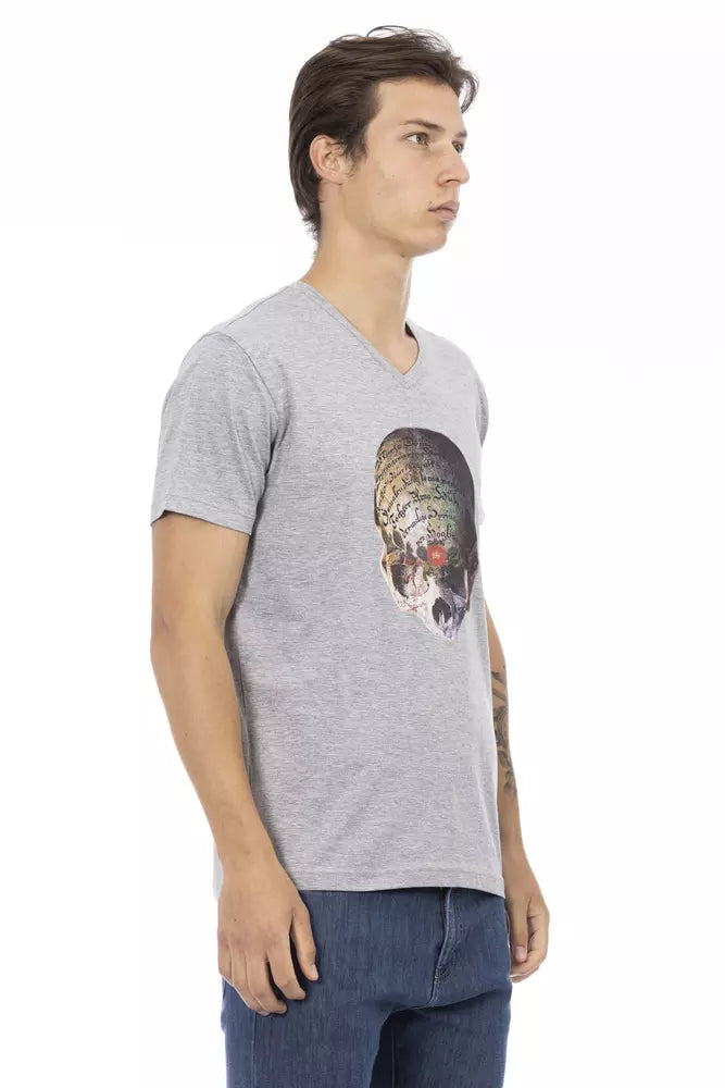 Trussardi Action Gray Cotton Men's T-Shirt - ClickThatClicks 