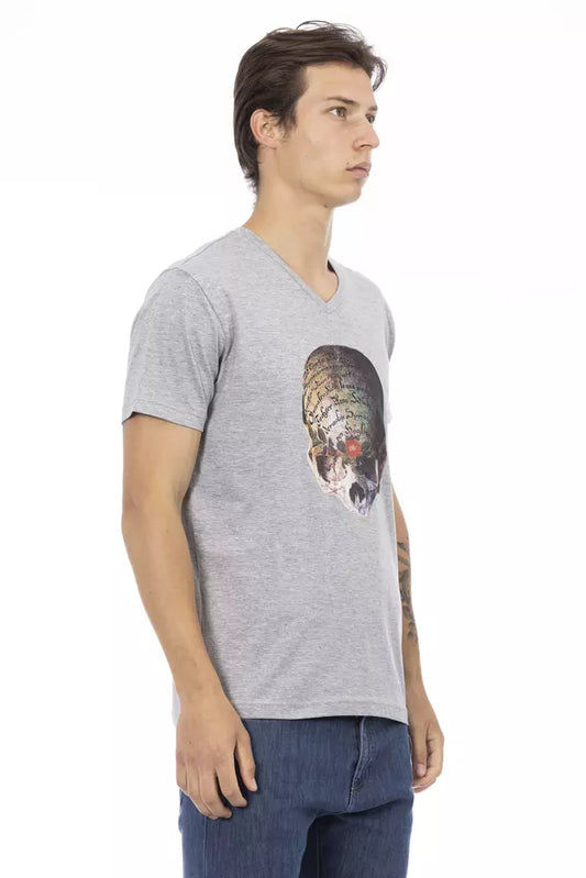 Trussardi Action Gray Cotton Men's T-Shirt - ClickThatClicks 
