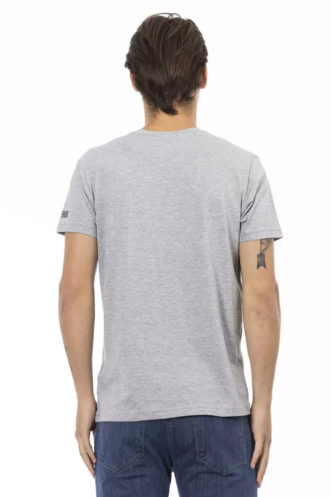 Trussardi Action Gray Cotton Men's T-Shirt - ClickThatClicks 