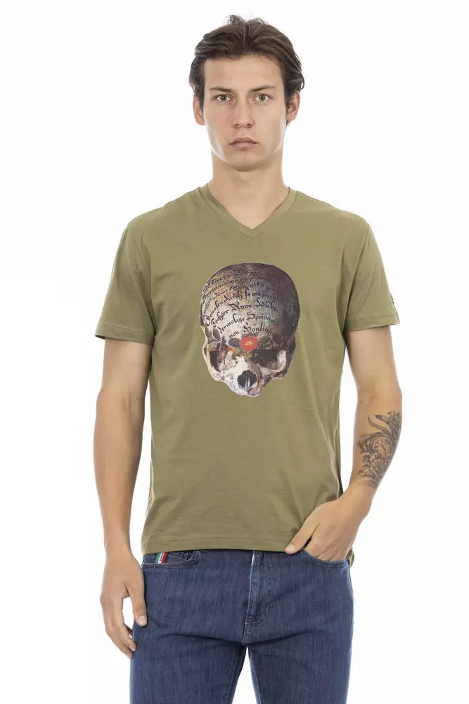 Trussardi Action Green Cotton Men T-Shirt - ClickThatClicks 