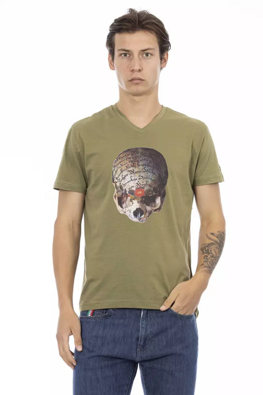 Trussardi Action Green Cotton Men T-Shirt - ClickThatClicks 