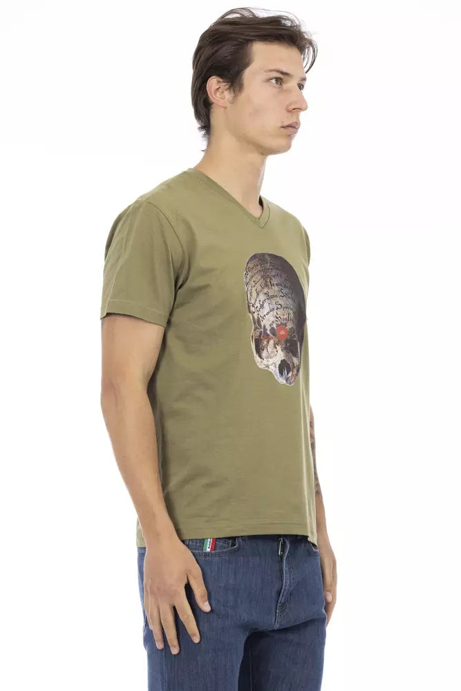 Trussardi Action Green Cotton Men T-Shirt - ClickThatClicks 