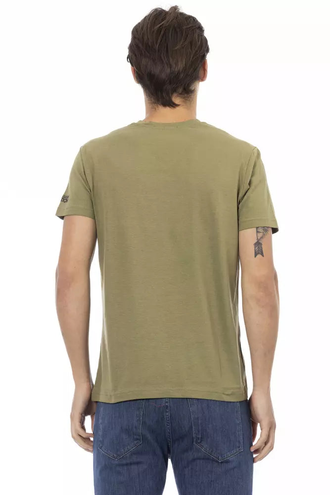 Trussardi Action Green Cotton Men T-Shirt - ClickThatClicks 