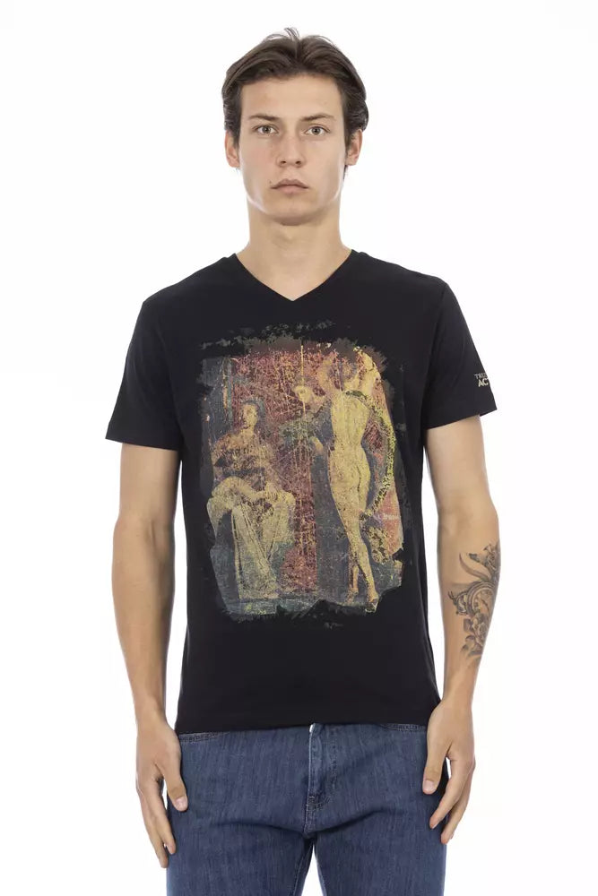 Trussardi Action Black Cotton Men T-Shirt - ClickThatClicks 