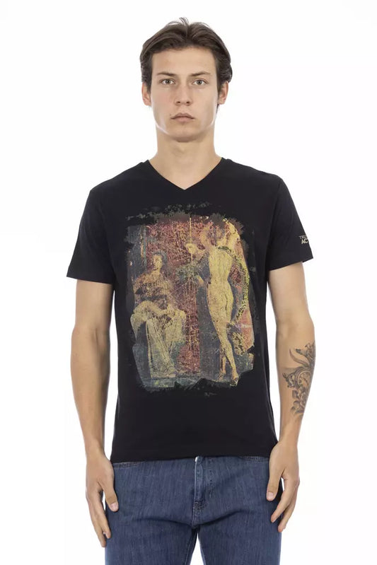 Trussardi Action Black Cotton Men T-Shirt - ClickThatClicks 