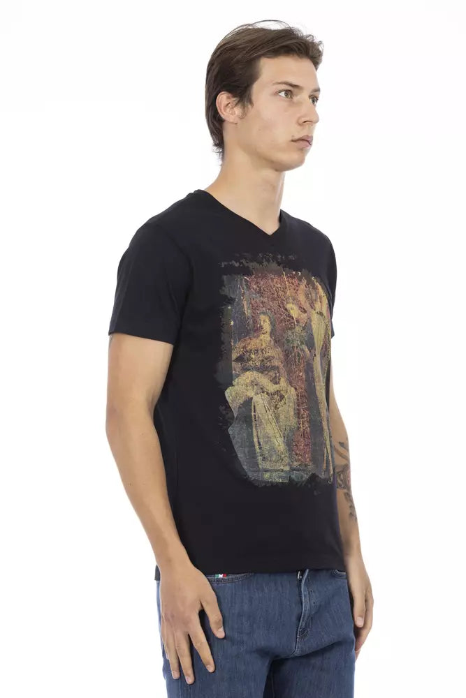 Trussardi Action Black Cotton Men T-Shirt - ClickThatClicks 