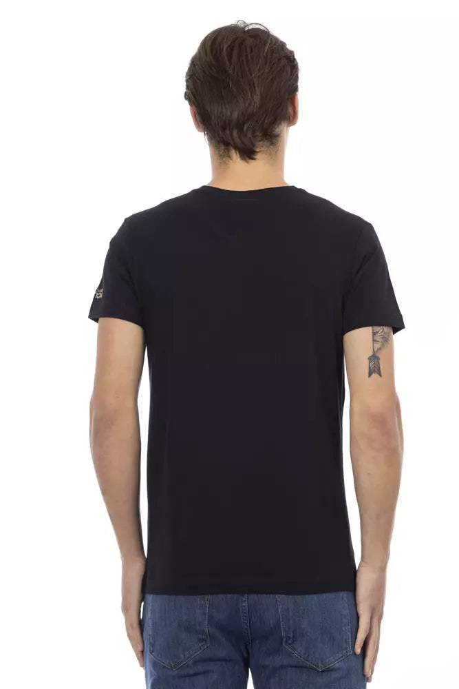 Trussardi Action Black Cotton Men T-Shirt - ClickThatClicks 