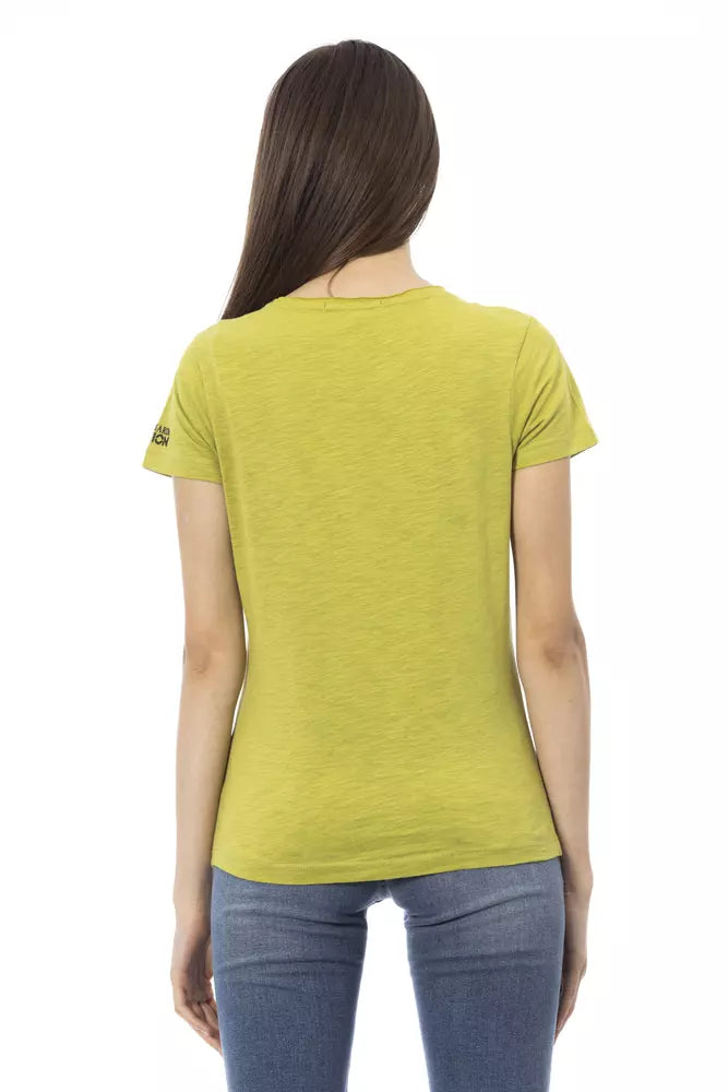 Trussardi Action Green Cotton Women T-Shirt - ClickThatClicks 