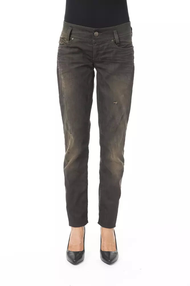 BYBLOS Black Cotton Women Jeans - ClickThatClicks 