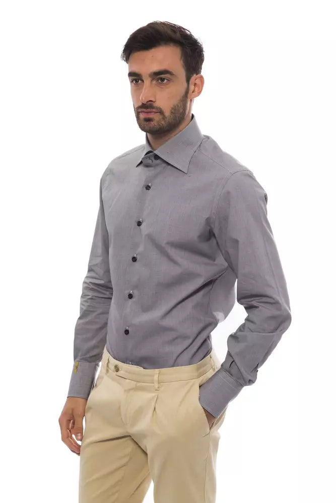 Billionaire Italian Couture Black Cotton Men Shirt - ClickThatClicks 
