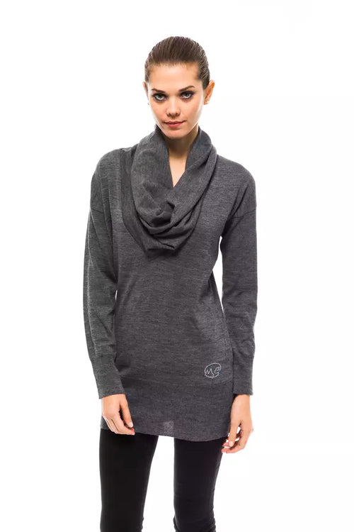 Montana Blu Gray Wool Women Sweater - ClickThatClicks 