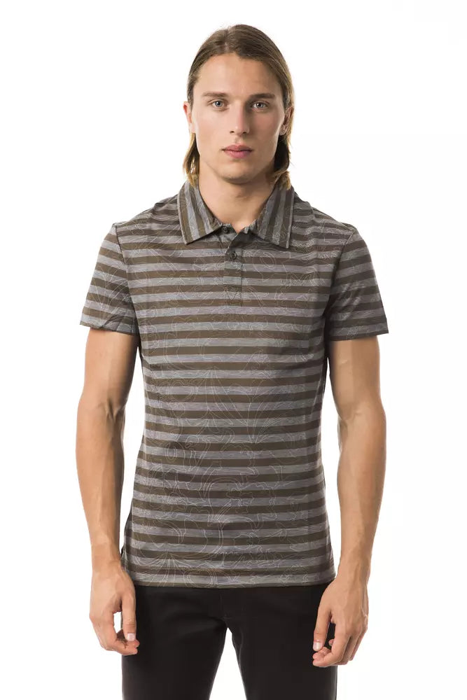 BYBLOS Gray Cotton Men Polo Shirt - ClickThatClicks 