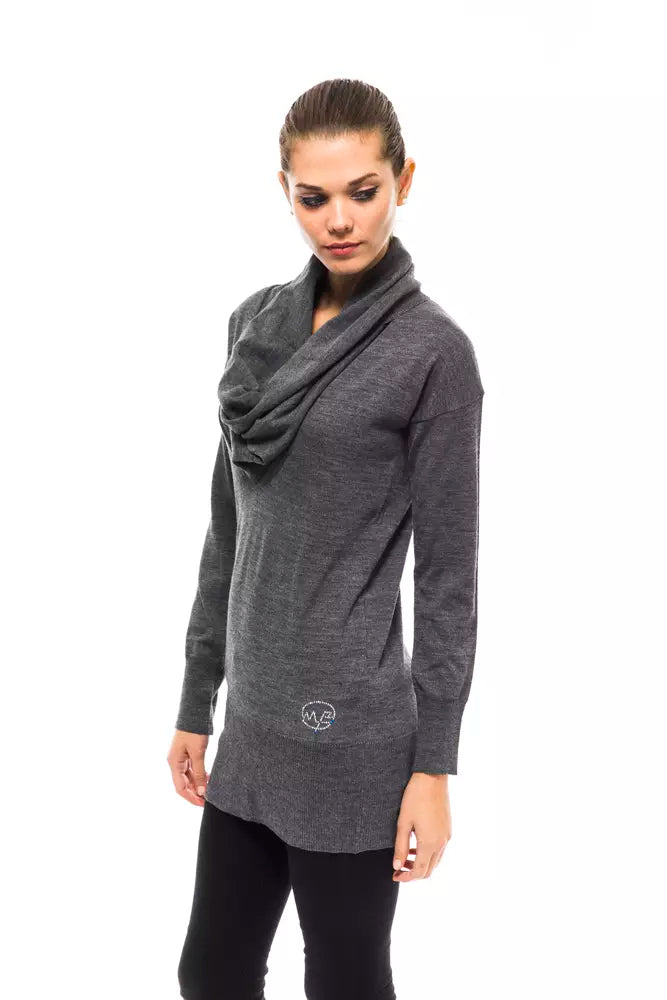 Montana Blu Gray Wool Women Sweater - ClickThatClicks 