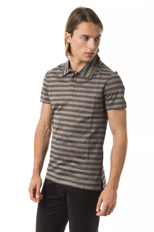 BYBLOS Gray Cotton Men Polo Shirt - ClickThatClicks 