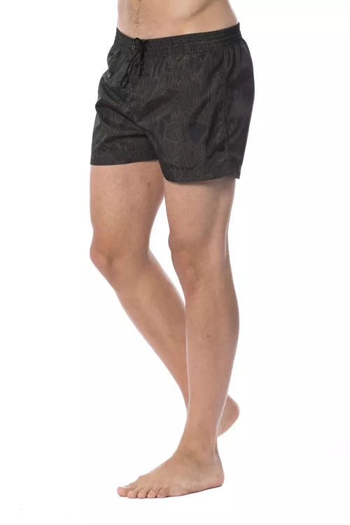 Roberto Cavalli Sport Army Polyester Men Swimwear - ClickThatClicks 