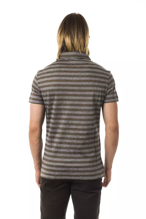 BYBLOS Gray Cotton Men Polo Shirt - ClickThatClicks 