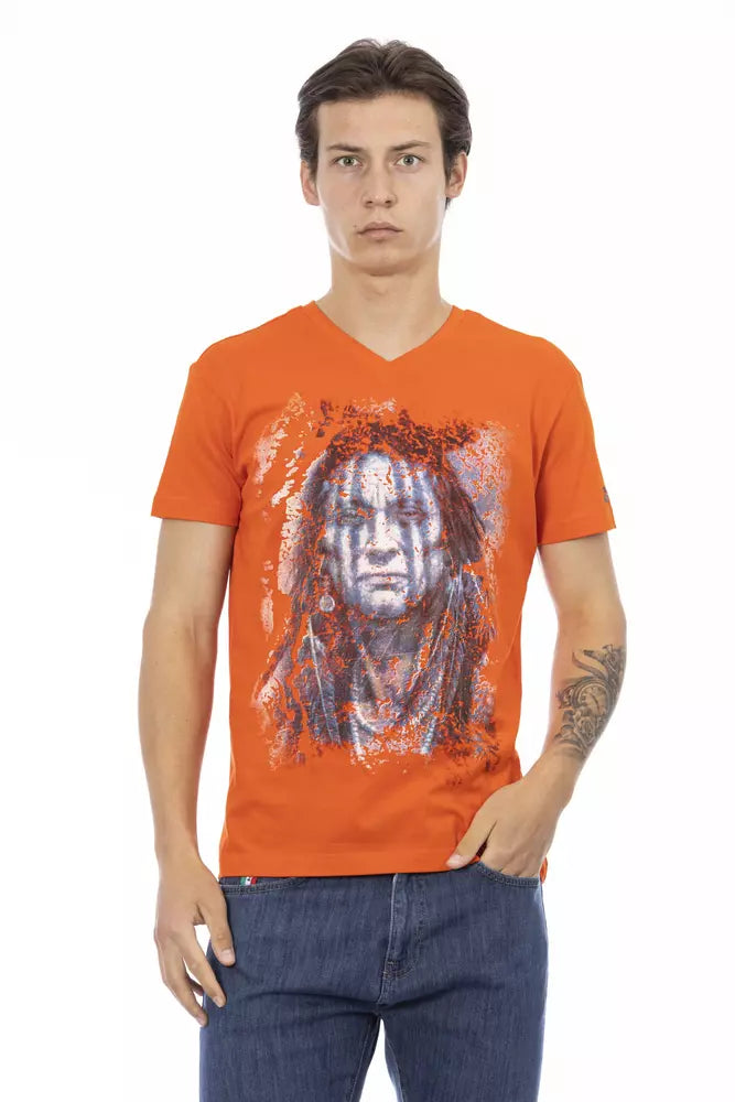 Trussardi Action Orange Cotton Men's T-Shirt - ClickThatClicks 