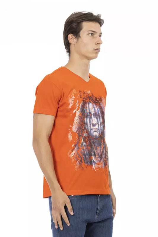 Trussardi Action Orange Cotton Men's T-Shirt - ClickThatClicks 