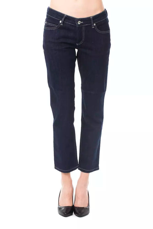 Ungaro Fever Blue Cotton Women Capri Jeans - ClickThatClicks 
