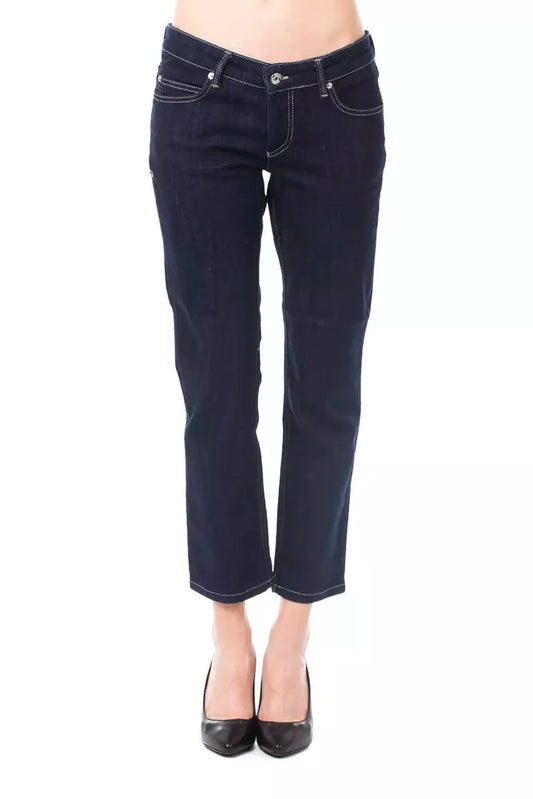 Ungaro Fever Blue Cotton Women Capri Jeans - ClickThatClicks 