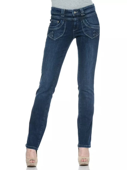 Ungaro Fever Blue Cotton Women Jeans - ClickThatClicks 