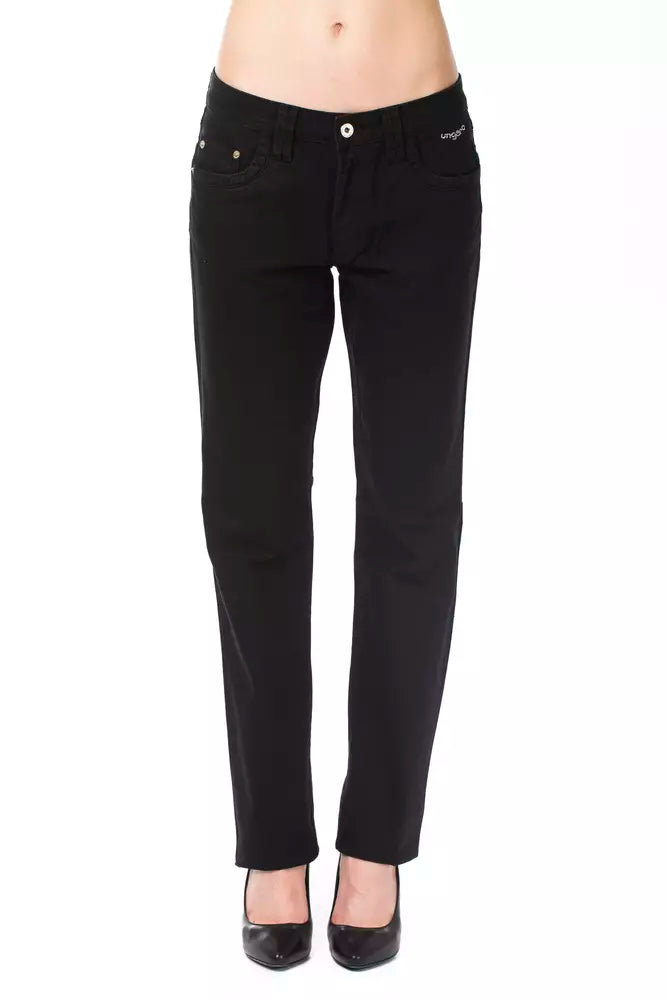 Ungaro Fever Black Cotton Women's Pants - ClickThatClicks 