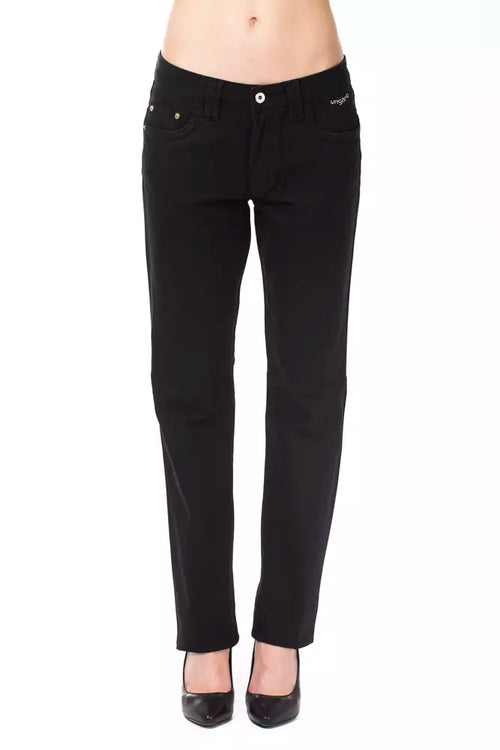 Ungaro Fever Black Cotton Women's Pants - ClickThatClicks 