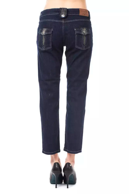 Ungaro Fever Blue Cotton Women Capri Jeans - ClickThatClicks 