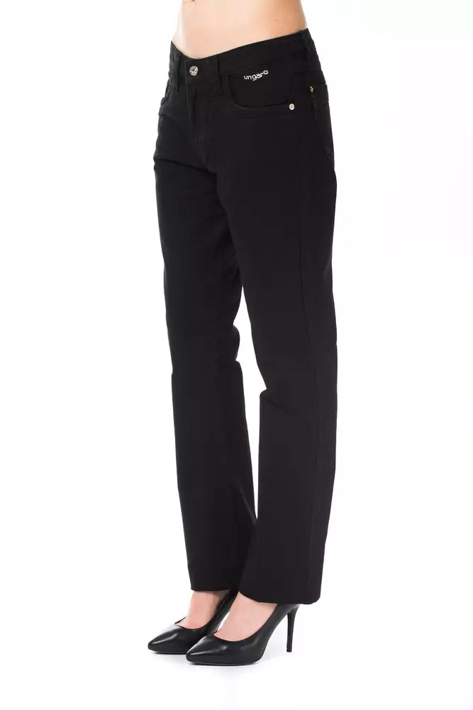 Ungaro Fever Black Cotton Women's Pants - ClickThatClicks 