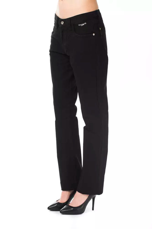Ungaro Fever Black Cotton Women's Pants - ClickThatClicks 