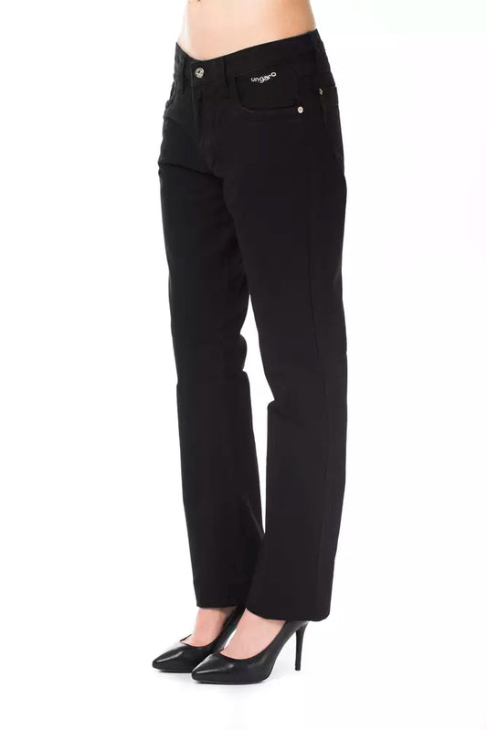 Ungaro Fever Black Cotton Women's Pants - ClickThatClicks 