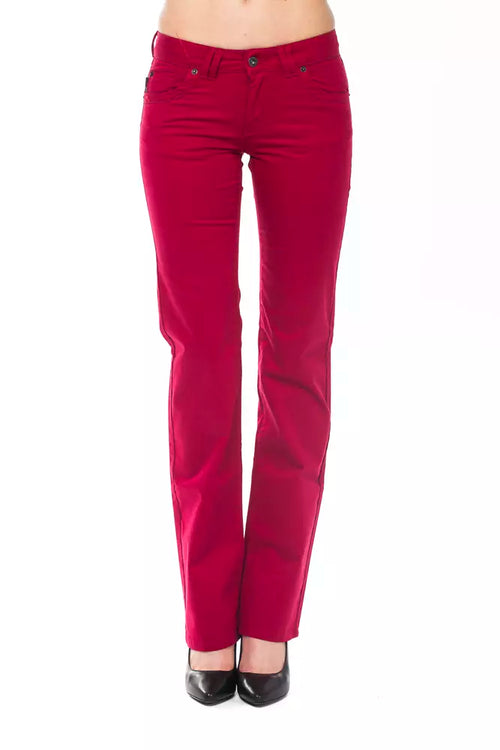 Ungaro Fever Red Cotton Women's Pants - ClickThatClicks 