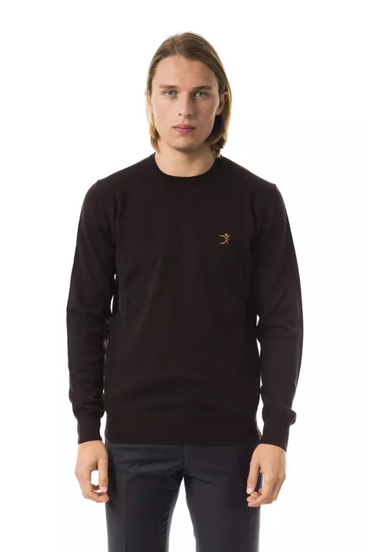 Uominitaliani Brown Merino Wool Men Sweater - ClickThatClicks 
