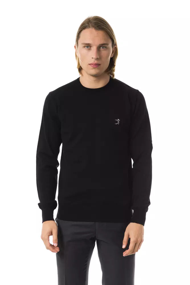 Uominitaliani Black Merino Wool Men's Sweater - ClickThatClicks 