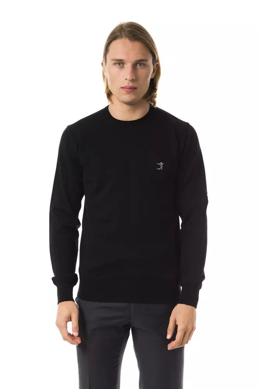 Uominitaliani Black Merino Wool Men's Sweater - ClickThatClicks 