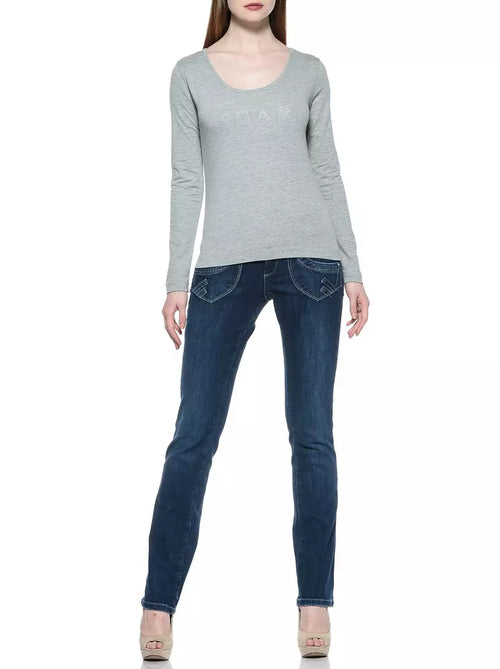 Ungaro Fever Blue Cotton Women Jeans - ClickThatClicks 
