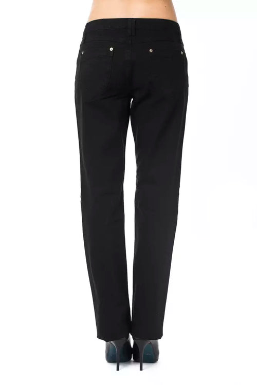 Ungaro Fever Black Cotton Women's Pants - ClickThatClicks 