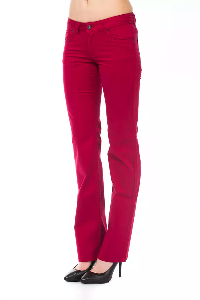 Ungaro Fever Red Cotton Women's Pants - ClickThatClicks 