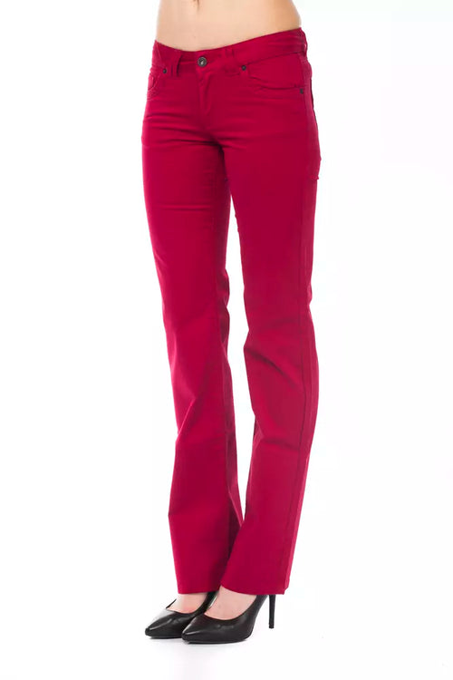 Ungaro Fever Red Cotton Women's Pants - ClickThatClicks 