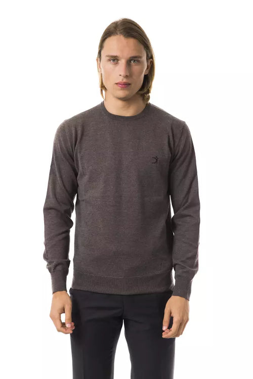 Uominitaliani Gray Merino Wool Men Sweater - ClickThatClicks 