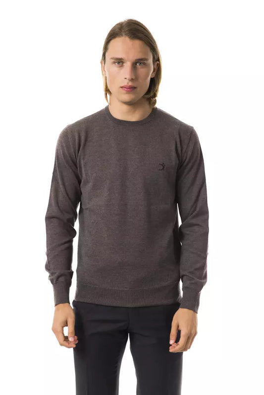 Uominitaliani Gray Merino Wool Men Sweater - ClickThatClicks 