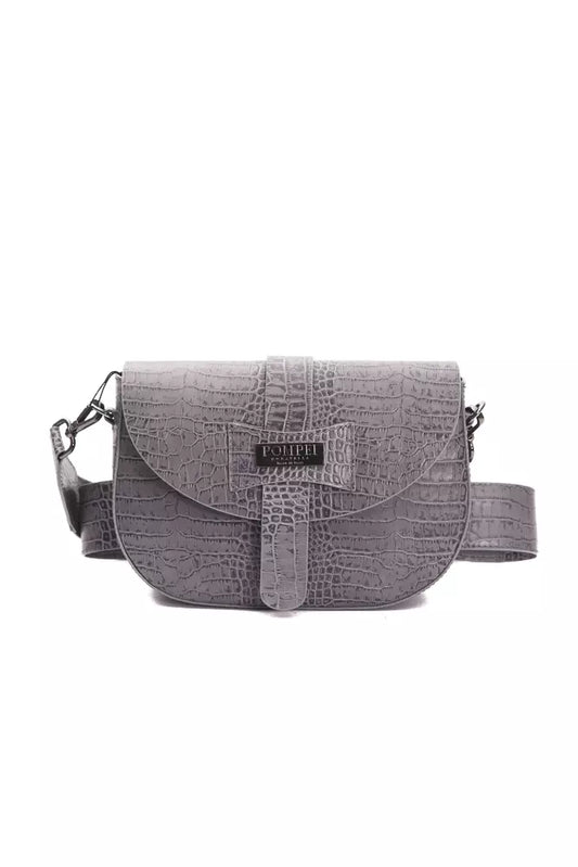 Pompei Donatella Gray Leather Women Crossbody Bag - ClickThatClicks 