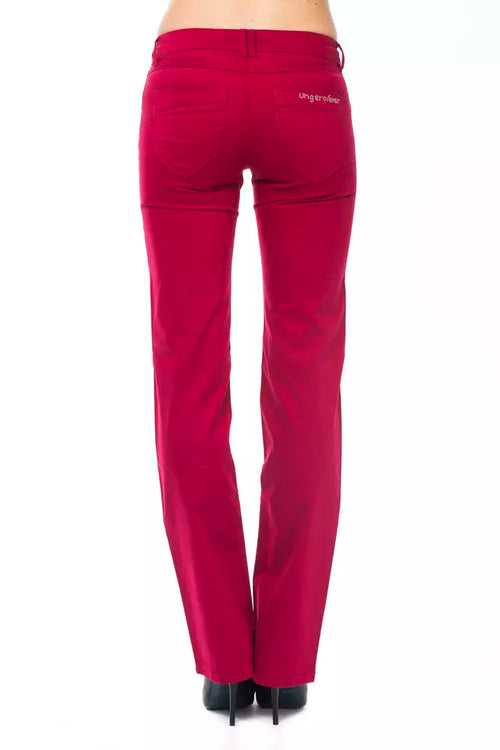 Ungaro Fever Red Cotton Women's Pants - ClickThatClicks 