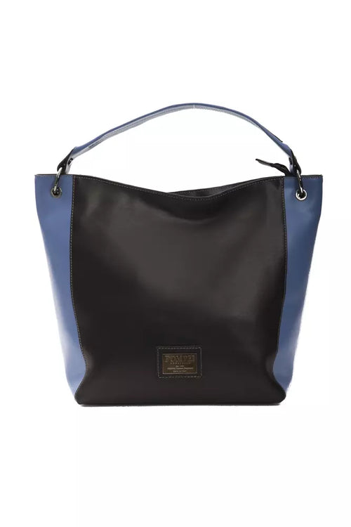 Pompei Donatella Black Leather Women Shoulder Bag - ClickThatClicks 