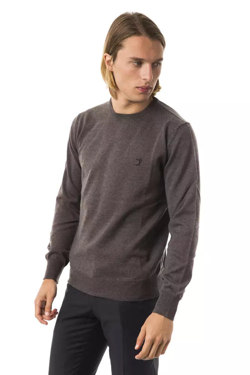 Uominitaliani Gray Merino Wool Men Sweater - ClickThatClicks 