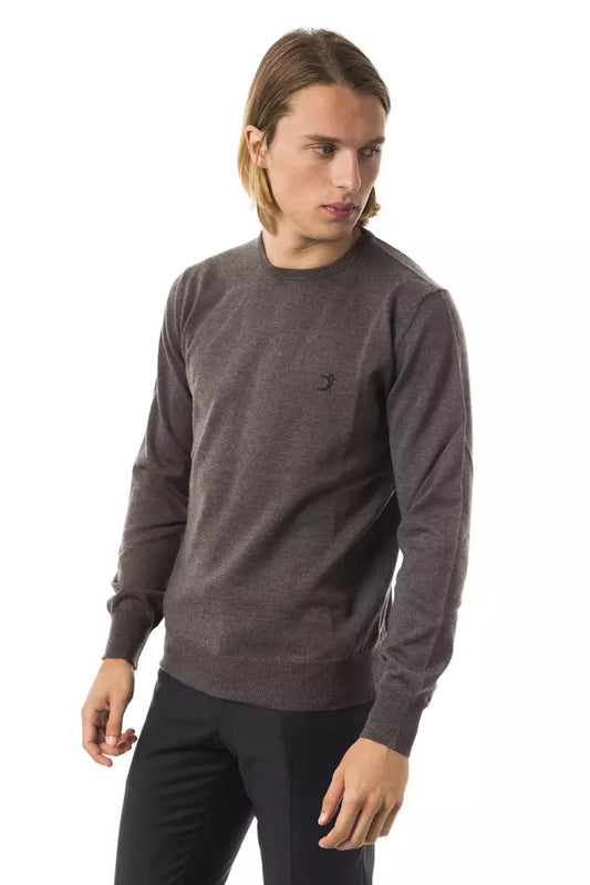 Uominitaliani Gray Merino Wool Men Sweater - ClickThatClicks 