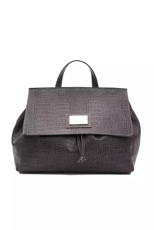 Pompei Donatella Gray Leather Women Shoulder Bag - ClickThatClicks 