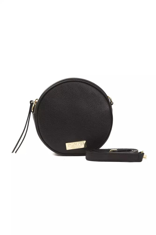 Pompei Donatella Black Leather Women Crossbody Bag - ClickThatClicks 